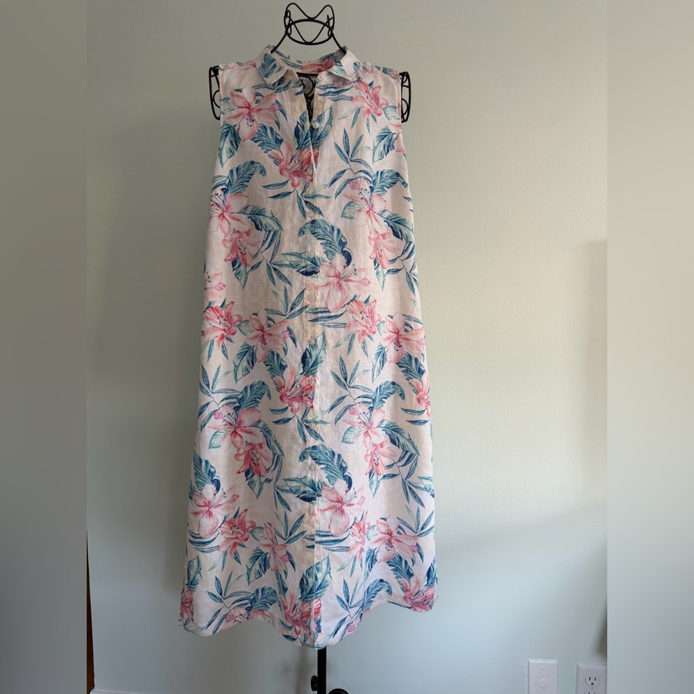 Tommy Bahama sleeves linen dress in tropical print